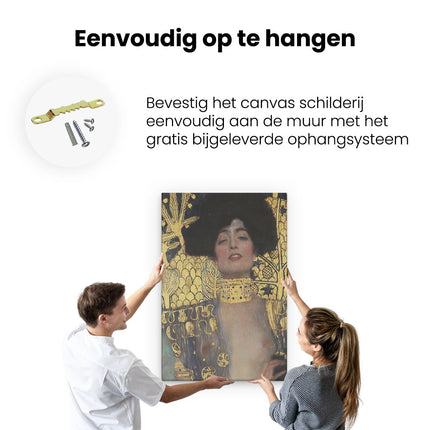 Canvas schilderij ophangen Judith I - Gustav Klimt