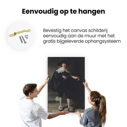 Canvas schilderij ophangen Marten Soolmans - Rembrandt van Rijn