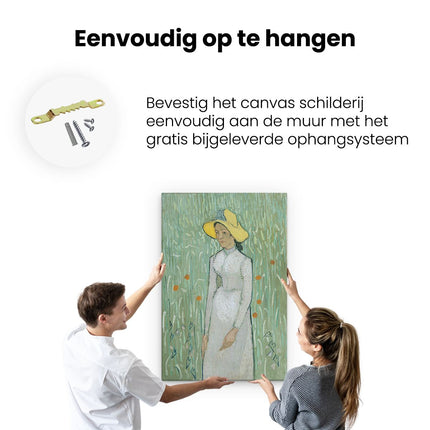 Canvas schilderij ophangen Meisje in Wit - Vincent van Gogh