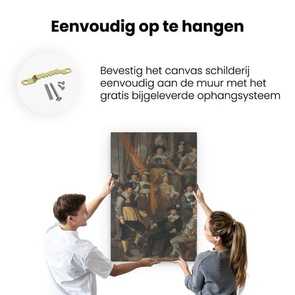 Canvas schilderij ophangen Officieren en andere Schutters van Wijk XVIII in Amsterdam - Govert Flinck