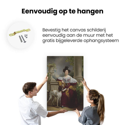 Canvas schilderij ophangen Portret van Alida Christina Assink - Jan Adam Kruseman
