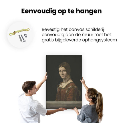 Canvas schilderij ophangen Portret van een Vrouw - Leonardo da Vinci