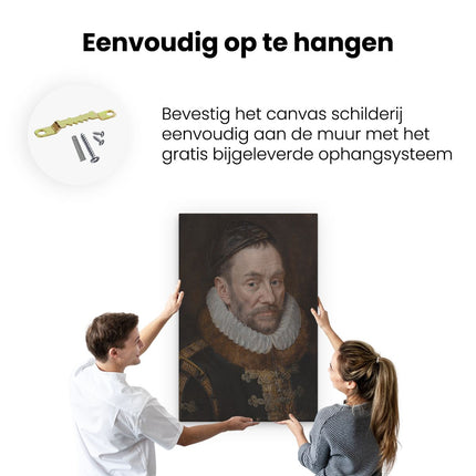 Canvas schilderij ophangen Portret van Willem I - Prins van Oranje - Adriaen Thomasz Key