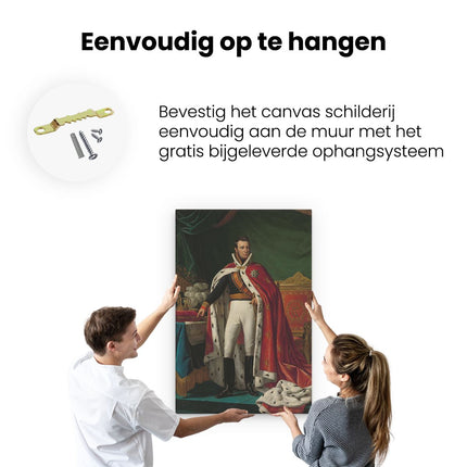 Canvas schilderij ophangen Portret van Willem I, Koning der Nederlanden - Joseph Paelinck