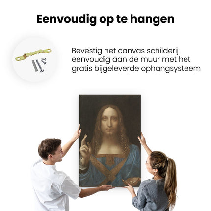 Canvas schilderij ophangen Salvator Mundi - Leonardo da Vinci