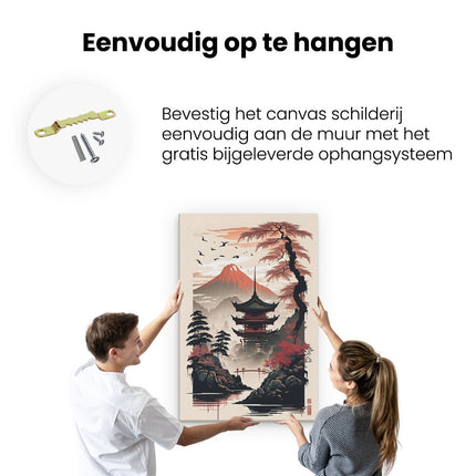 Canvas schilderij ophangen Japans Landschap - Tempel