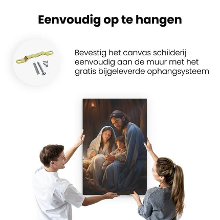 Canvas schilderij ophangen Kerststal - Jezus Christus