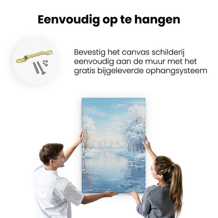 Canvas schilderij ophangen Winter Meer