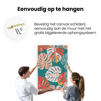 Canvas schilderij ophangen Gekleurde Bladeren - Abstract