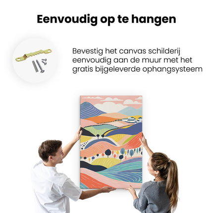 Canvas schilderij ophangen Heuvellandschap - Abstract