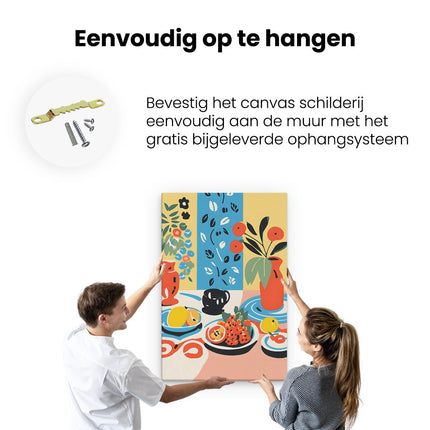 Canvas schilderij ophangen Eten op Tafel - Abstract