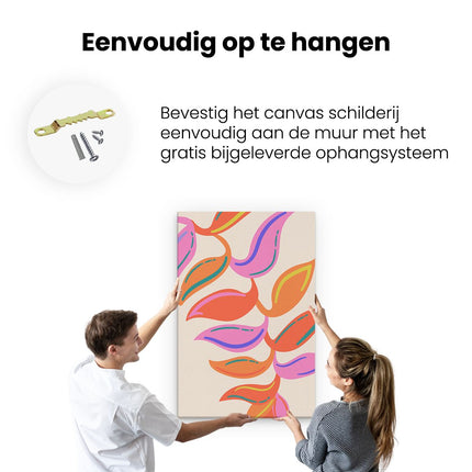 Canvas schilderij ophangen Abstracte Bladeren - Kleurrijk