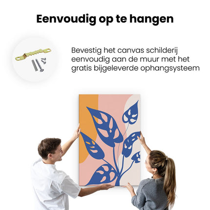 Canvas schilderij ophangen Blauwe Plant - Abstract