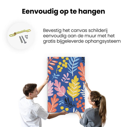 Canvas schilderij ophangen Bladeren in Kleuren - Abstract