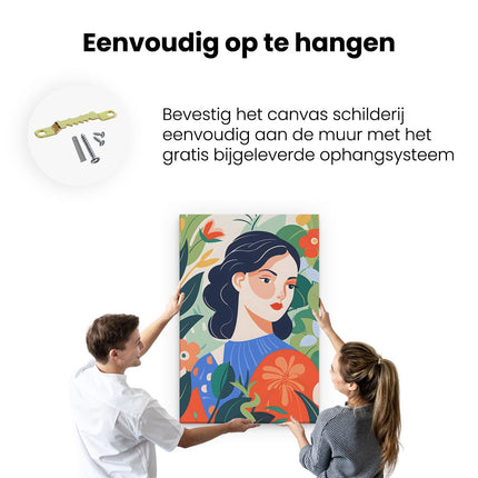Canvas schilderij ophangen Plantenvrouw - Abstract