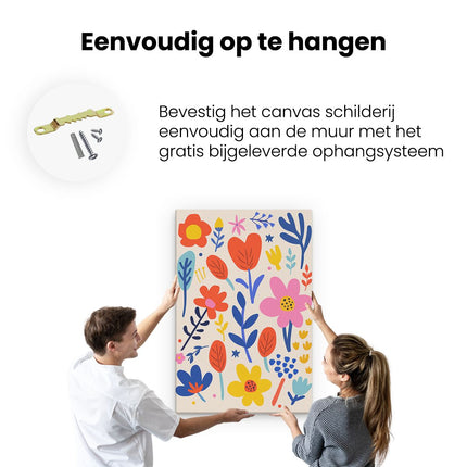 Canvas schilderij ophangen Kleurrijke Planten - Abstract