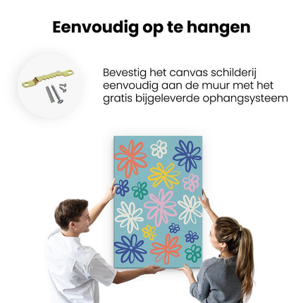 Canvas schilderij ophangen Zonnebloemen in Kleuren - Abstract