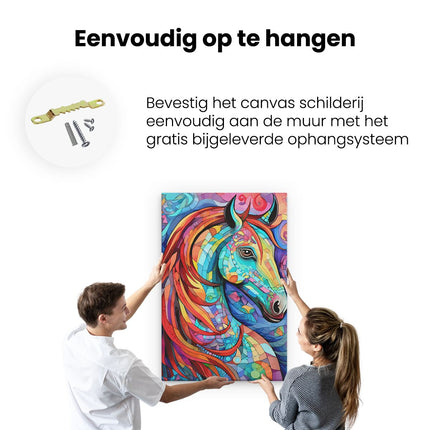 Canvas schilderij ophangen Mozaïek Paard