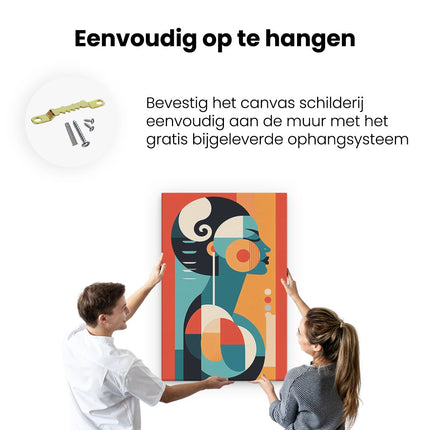 Canvas schilderij ophangen Vrouw in Abstracte Kunst