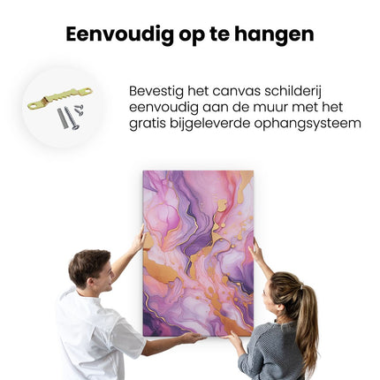 Canvas schilderij ophangen Abstracte Kunst Paars