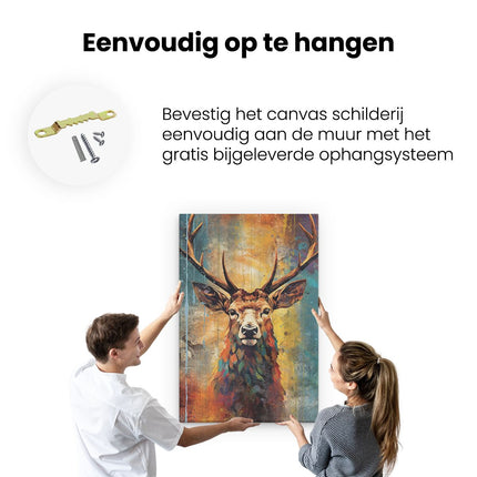 Canvas schilderij ophangen Hert