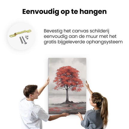 Canvas schilderij ophangen Rode Boom