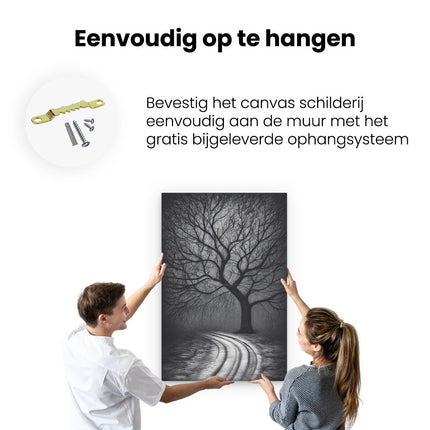 Canvas schilderij ophangen Boom in het Duisternis