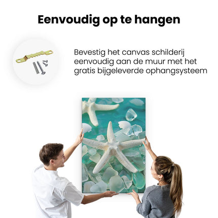 Canvas schilderij ophangen Zeester Drijft in het Water
