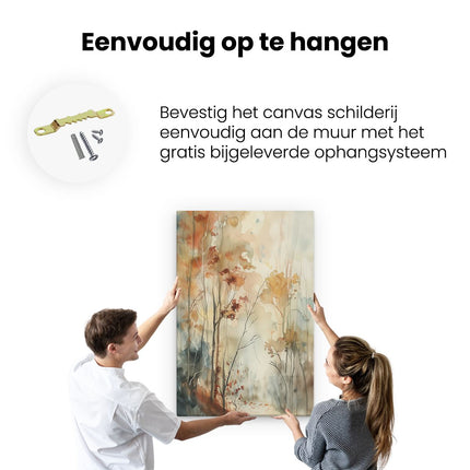 Canvas schilderij ophangen Aquarelkunstwerk van een Bos