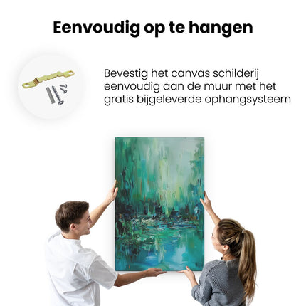 Canvas schilderij ophangen Abstract Kunstwerk van Waterlelies