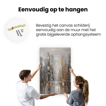 Canvas schilderij ophangen Abstract Kunstwerk van een Stad