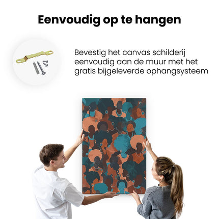 Canvas schilderij ophangen Groep Zwarte Vrouwen met Afros