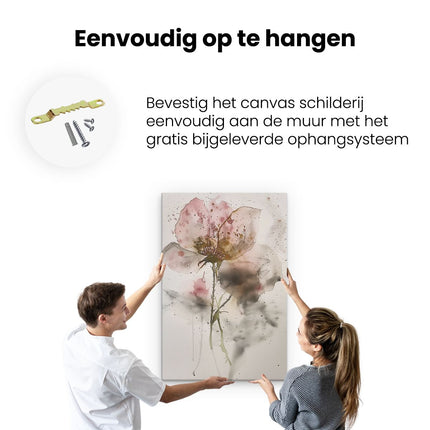 Canvas schilderij ophangen Aquarelkunstwerk van een Bloem