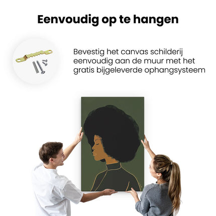 Canvas schilderij ophangen Vrouw met een Afro