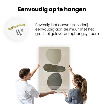 Canvas schilderij ophangen Abstract Kunstwerk van een Sculptuur met een Beige Achtergrond