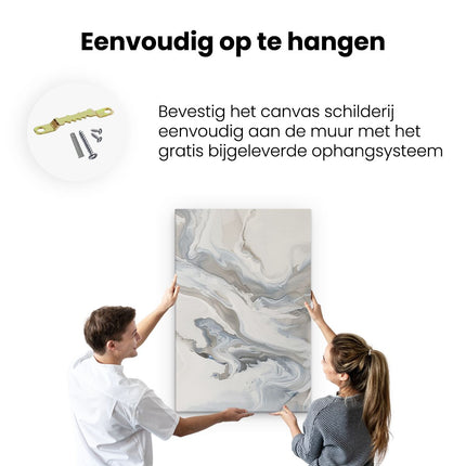 Canvas schilderij ophangen Abstract Kunstwerk van Wit, Grijs en Blauw