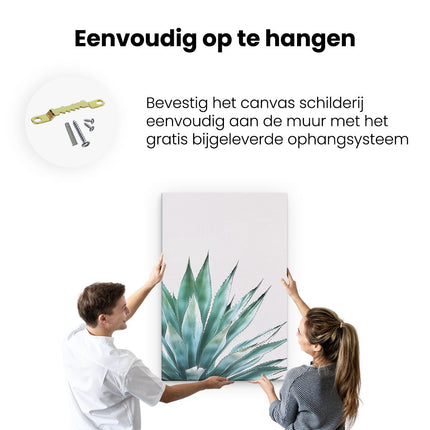 Canvas schilderij ophangen Agave Plant op een Witte Achtergrond