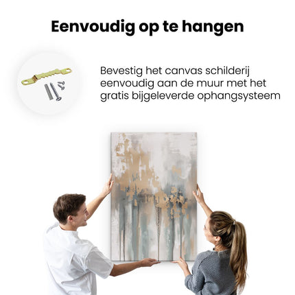 Canvas schilderij ophangen Abstract Kunstwerk in Beige en Beige