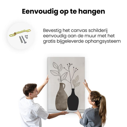 Canvas schilderij ophangen Twee Vazen ​​Met Planten Erin