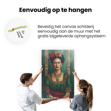 Canvas schilderij ophangen Frida Kahlo