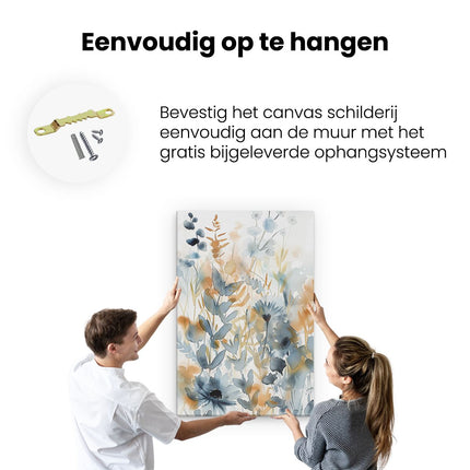 Canvas schilderij ophangen Aquarelkunstwerk van Bloemen