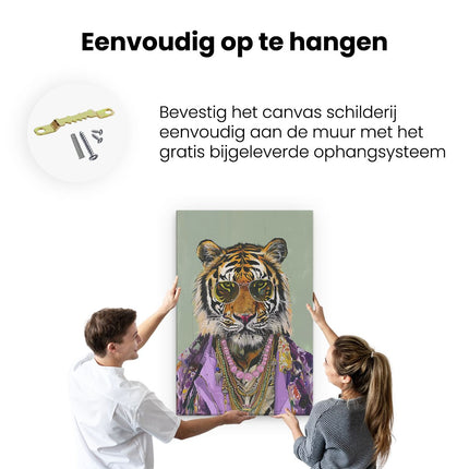 Canvas schilderij ophangen Tijger Draagt ​​Een Zonnebril