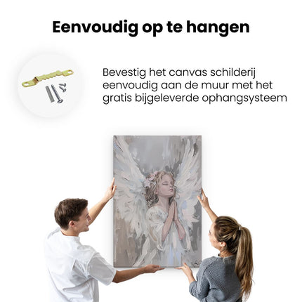 Canvas schilderij ophangen Kunstwerk van een Klein Meisje dat Bidt