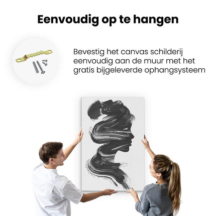 Canvas schilderij ophangen Silhouet van het Hoofd van een Vrouw