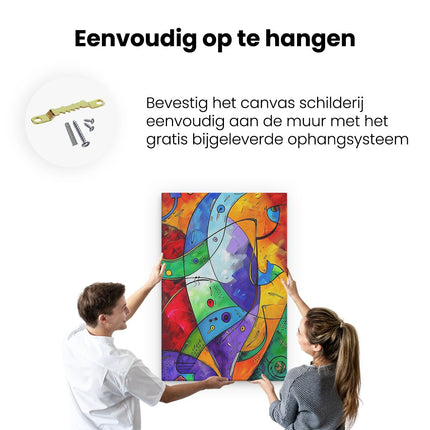 Canvas schilderij ophangen Kleurrijk Abstract Kunstwerk