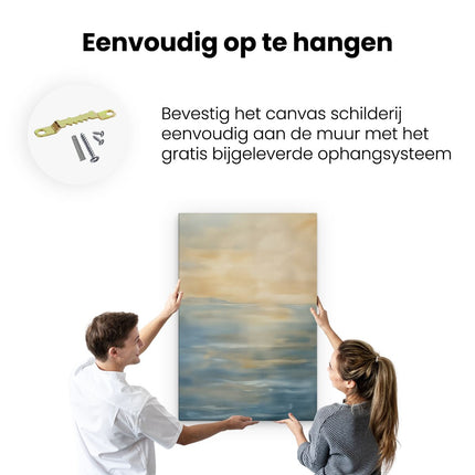 Canvas schilderij ophangen Kunstwerk van een Zonsondergang boven de Oceaan