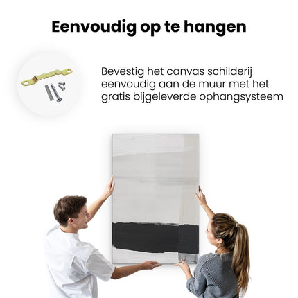 Canvas schilderij ophangen Zwart Wit Abstract Kunstwerk