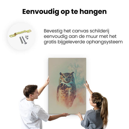 Canvas schilderij ophangen Uil Staat voor een Boom