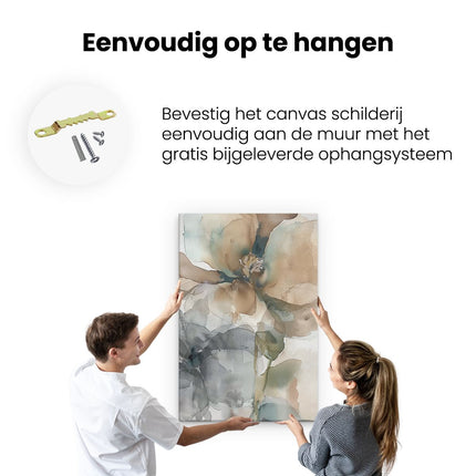 Canvas schilderij ophangen Aquarelkunstwerk van Bloemen