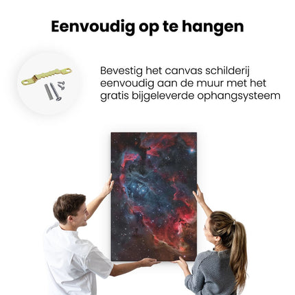 Canvas schilderij ophangen De Nevel is Rood en Blauw